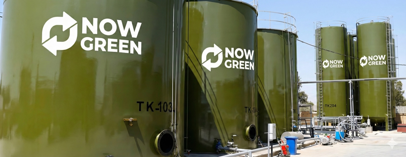 UCO storage tanks at Now Green facility